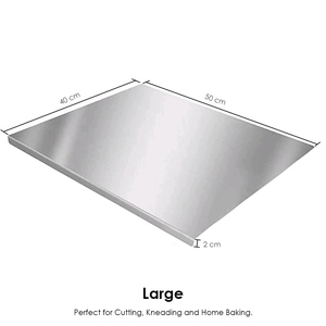 Tabla de cortar rectangular grande de acero inoxidable de 50x40 cm, tabla para cortar y picar con soporte. - Product Image 1