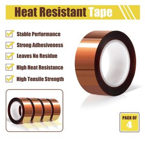 4 rollos de cinta adhesiva resistente al calor de alta temperatura de 20mm, cinta adhesiva sin residuos para sublimación térmica - Product Image 3