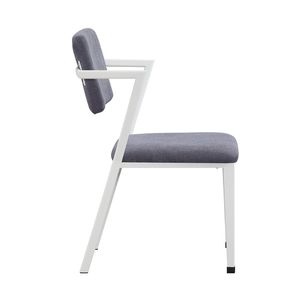 Sedia da Ufficio Imbottita Grigia e Bianca con Telaio in Metallo, Comoda Seduta per Ufficio - Product Image 4