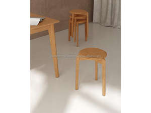 Scandinavian Style Wooden Stool Handcrafted Natural Wood Stool Premium Oak Finish Sitting Stool Modern Solid Wood Stool 2026 - Product Image 2