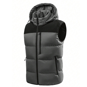 Men's Puffer Vest Breathable <b>Waterproof</b> Windproof Polyester Filled Lightweight <b>Warm</b> Outdoor Casual Sleeveless Jacket Comfortable - Product Image 1