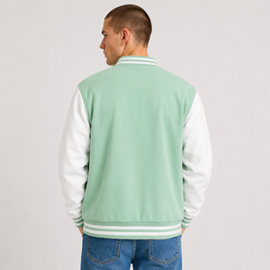 Classic <b>Canvas</b> Varsity Jacket-Athletic Inspired Design Eco-Friendly Reversible Comfortable Warmth for Casual Streetwear Fashion - Product Image 3