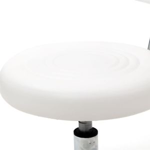 Sgabello da Salone Regolabile a Forma Rotonda con Schienale Bianco Linea Furniture - Product Image 4
