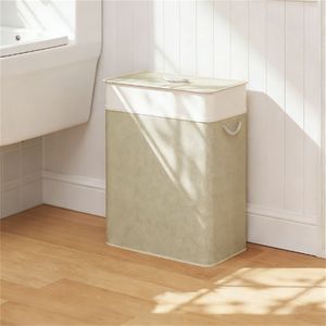 Cesto per Bucato in Bambù Naturale, Cesto in Vimini per Pratico Organizzazione Domestica - Product Image 1