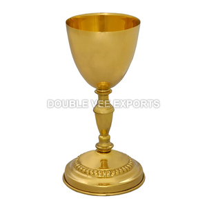 ถ้วยทองเหลืองสำหรับคริสต์ศาสนา |   ถ้วยศีลมหาสนิทเคลือบทองสำหรับใช้ในโบสถ์ – DOUBLE VEE EXPORTS - Product Image 2