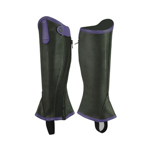 New Wholesale 2026 Waterproof and Breathable Real Full Grain Leather Western Horse <b>Chaps</b> with Curved Zip Half <b>Chaps</b> Ladies - Product Image 4