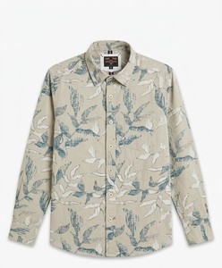 Chemise décontractée pour homme Enovate à manches longues, imprimé floral numérique, col rabattu, manches complètes, en lin respirant, tissée, pour l'été - Product Image 4
