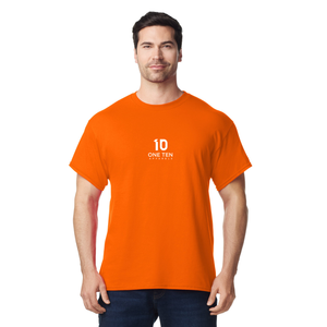 เสื้อยืดคอกลมแขนสั้นผ้าฝ้ายสำหรับผู้ชาย เนื้อผ้านุ่ม ระบายอากาศได้ดี เสื้อเปล่าพื้นฐาน แฟชั่นสตรีทแวร์ สีส้ม - Product Image 2