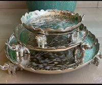 Élégante coupelle Iurli en argent allemand antique, polie et plaquée or, pour décoration intérieure, touche culturelle traditionnelle, tailles 8, 10, 12 pouces