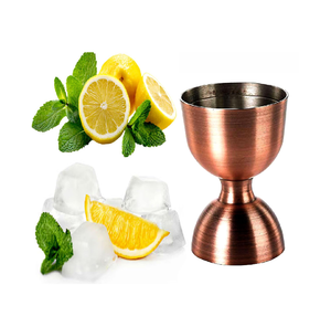 Stainless Steel & Copper Shot Wine Jigger Glass Popular Jigger Glass Cocktail <b>Measuring</b> Wholesale Price - Product Image 1