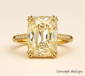 Diamant de laboratoire IGI de 3 à 5 carats, jaune clair champagne, taille coussin, provenance ancienne mine, pour la fabrication de bagues, boucles d'oreilles, pendentifs et bijoux - Product Image 6
