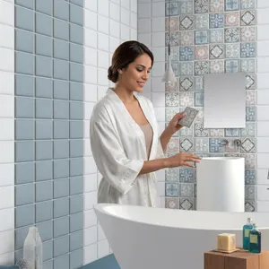 Decorative Modern Non-Slip Wall Tiles 3D Digital Printed Tile Random Feel Bathroom <b>Mosaic</b> Style - Product Image 5