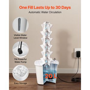 Kit de Torre Hidropónica de 6 Niveles y 30 Vainas, Jardín Vertical para el Hogar con Tanque de Agua de 20L y Sistema de Riego Aeropónico con Control por Aplicación - Product Image 3