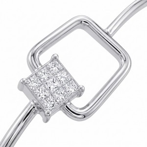 Bracelet unisexe en or blanc avec diamants ronds taille brillant, certifié IGI, style tendance, pour mariage et usage quotidien - Product Image 5