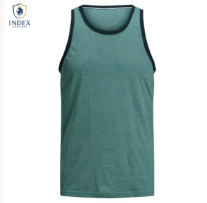 เสื้อกล้ามผู้ชายสีเขียวอมฟ้า ยี่ห้อ Index Apparel แบบไม่มีแขน คอกลม ผ้าถัก ระบายอากาศได้ดี สไตล์ลำลอง สปอร์ต - Product Image 1