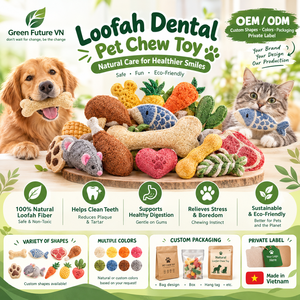 ของเล่นเคี้ยวสำหรับสัตว์เลี้ยงทำจากใยบวบธรรมชาติ ปลอดภัย ไม่เป็นพิษ ช่วยขัดฟัน ของเล่นสัตว์เลี้ยงแบบอินเทอร์แอคทีฟ ขายส่ง - Product Image 1