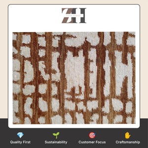 Tapis en jute noué à la main par un designer, avec taille et motif personnalisés, au prix de gros - Product Image 6