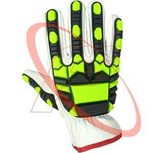 Gants de conduite à percussion en cuir de chèvre gants de travail anti-chocs TPR Keystone pouce gants de sécurité Schlaghandschuhe vente en gros - Product Image 4
