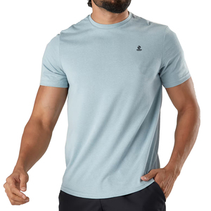 Camiseta Deportiva de Entrenamiento para Hombre con Logotipo Personalizado del Fabricante OEM, Algodón y Elastano, Corte Ajustado, Estampada, para Ejercicio al Aire Libre - Product Image 1