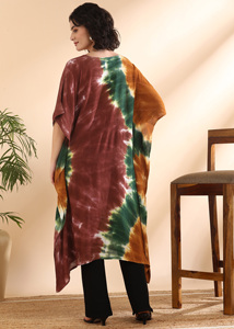 High Quality Designer Rayon <b>Kaftan</b> Tie Dyed <b>Summer</b> Daily Wear Regular Fit Sweetheart neck at Best Price by Supplier - Product Image 6