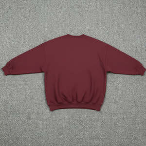 Sweat-shirt col rond streetwear grande taille pour femme, couleur bordeaux uni, en molleton de coton oversize, effet délavé, type pull à capuche et sweat-shirt - Product Image 6