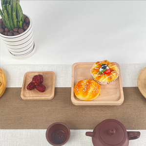 Solid Wood Tray Custom Wooden Bamboo Hotel Tray Home Snack <b>Barbecue</b> Salad Plate - Product Image 5