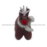 Asterisk Entzückendes Mehrfarbiges 100% Neuseeländisches Wollfilz-Rentier-Ornament für Außenbereich Weihnachtsbaum Feiertagsgirlanden/Kränze