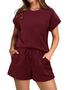 Conjunto de Verano Personalizado para Mujer, 2 Piezas, Shorts de Algodón de Alta Calidad, Conjunto de Camiseta y Shorts para Mujer - Product Image 3