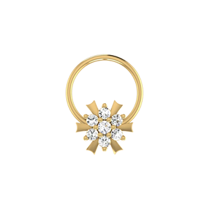 AJRETAIL - Piercing de Nariz con Diamante Natural de 0.07 Quilates, Corte Brillante Redondo en Oro de 14K, Estilo Étnico para Mujer, Color HI, Claridad VS-SI - Product Image 1
