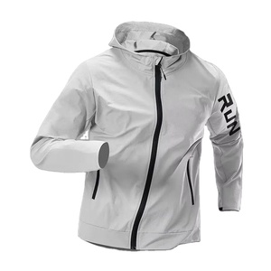 Vêtement de sport léger 2025, combinaison de sport imperméable, coupe-vent, veste à capuche zippée pour homme pour les activités de plein air - Jogging - Product Image 1