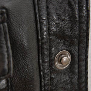 Men's High Street Style High Quality Winter Genuine Leather <b>Canvas</b> <b>Jacket</b> Waterproof Breathable Windproof Funnel Neck Front - Product Image 5