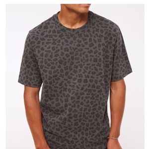 T-shirt personnalisé en gros pour hommes, imprimé léopard, décontracté, coupe oversize, col rond, manches courtes, streetwear, coton, qualité supérieure - Product Image 2