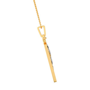 Collier pendentif en émail noir en forme de flèche géométrique avec diamant - Product Image 4