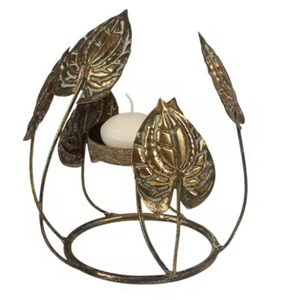 Centre de table décoratif en métal de qualité supérieure pour bougies chauffe-plat, idéal pour les thèmes hivernaux - Product Image 1