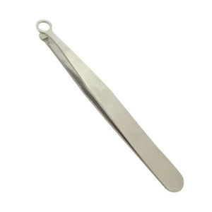 Pinzas Curvas para Cejas de Acero Inoxidable DANTRIC IMPLANTS T-005, Punta Redondeada, Pinzas Clásicas de Precisión para Recortar Vello Nasal y de las Pestañas - Product Image 1