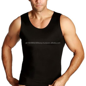 Custom Logo <b>Black</b> Athletic Stretch Compression <b>Men</b> Tank Tops Body Shaper - Product Image 1
