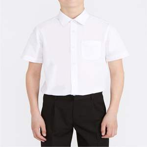 Camisa de Algodón de Color Personalizado Unisex para Niños y Niñas, Mangas Largas/Cortas, Uniforme Escolar Infantil - Product Image 4