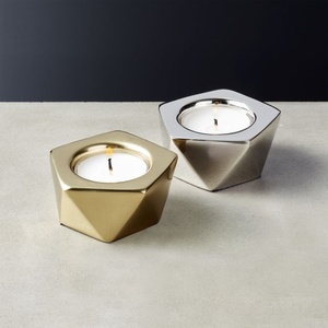 เชิงเทียนทองเหลืองทรงเรขาคณิตทันสมัย ของตกแต่งโต๊ะโลหะสุดหรูสำหรับงานแต่งงาน งานเลี้ยงที่บ้าน จำหน่ายจำนวนมาก - Product Image 5