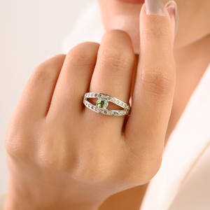 Anillo de Plata de Ley 925 con Turmalina Verde Genuina, Anillo Elegante con Piedra Preciosa para Mujer, Joyería para Fiestas - Product Image 2
