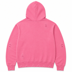 Custom Distressed Full Zip Hoodie Heavyweight Cotton Fleece Oversized Streetwear Hoodie with Raw Hem - Product Image 2
