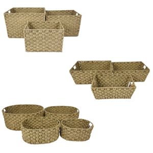 LATITUDE Natural Fiber <b>Rectangle</b> Multi-Functional Home <b>Storage</b> Seagrass <b>Basket</b> Set Home Organization - Product Image 1