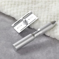 Rasoir de sécurité en promotion (version aluminium/acier inoxydable) Prise EU Léger Haute Qualité Rasoir pour Hommes Logo Personnalisé