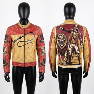 Chaqueta de Cuero Royal Skeleton King Racing con Gráfico de Corona Púrpura, Estilo Biker, Gótico, Streetwear, Moto, Ropa de Lujo para Hombre - Product Image 4