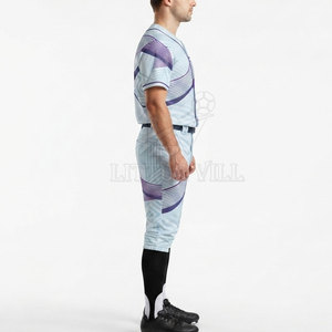 Ensemble uniforme de baseball au design frais, maillot personnalisé et pantalon assorti, polyester respirant, imprimé par sublimation, détails personnalisables - Product Image 3