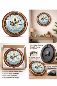 Reloj de Pared Personalizado con Diseño Especial de Saraswati Puja para el Día de la Madre, Graduación y Regreso a Clases - Decoración Espiritual - Product Image 2