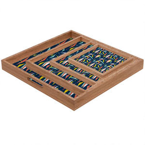 Bandejas de servicio de madera de mármol de bambú hechas a mano de alta demanda para uso en restaurantes en el hogar de proveedor indio de cuero de melamina para servir - Product Image 4