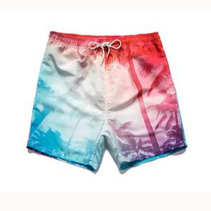 Shorts de Baño para Hombre, Color Azul Claro, Estampado de Palmeras, Secado Rápido, con Cordón Ajustable, Estilo Casual - Product Image 3