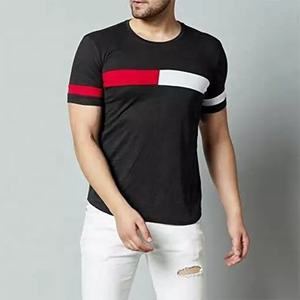 T-shirt à manches courtes pour hommes, bas délavé, simple, 100% coton, prix de gros, haute qualité - Product Image 4