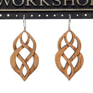 Artisan <b>Laser</b> <b>Cut</b> <b>Wooden</b> Teardrop Dangle Earrings Intricate Hollow Design Hook Earrings Bohemian Chic Women Gift - Product Image 6