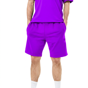 Pantalones Cortos Bermuda para Hombre, Color Azul Marino Sólido, Cintura Elástica, Casuales, Transpirables, de Poliéster, con Bolsillos, Corte Medio, Estilo Tejido - Product Image 5